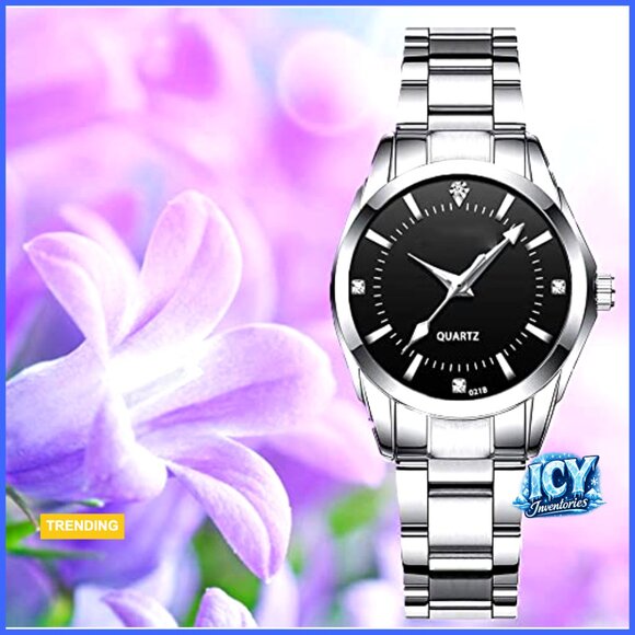Stainless Steel Waterproof Quartz Analog Watch with Skeleton Dial